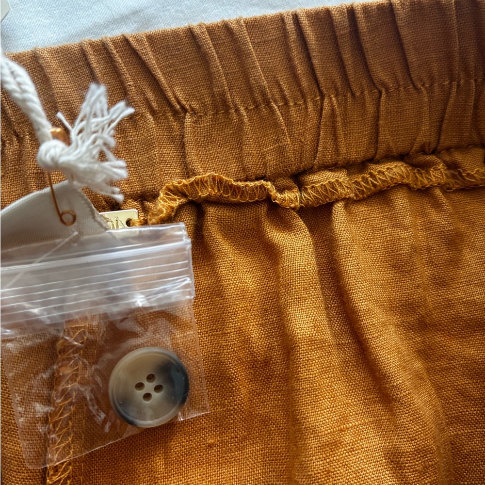 Gorgeous Magaschoni Linen Wide Leg Pants - High Waist, Pleated, Elastic Waist - Picture 7 of 7